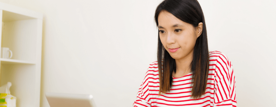 Woman learning American idioms and phrases